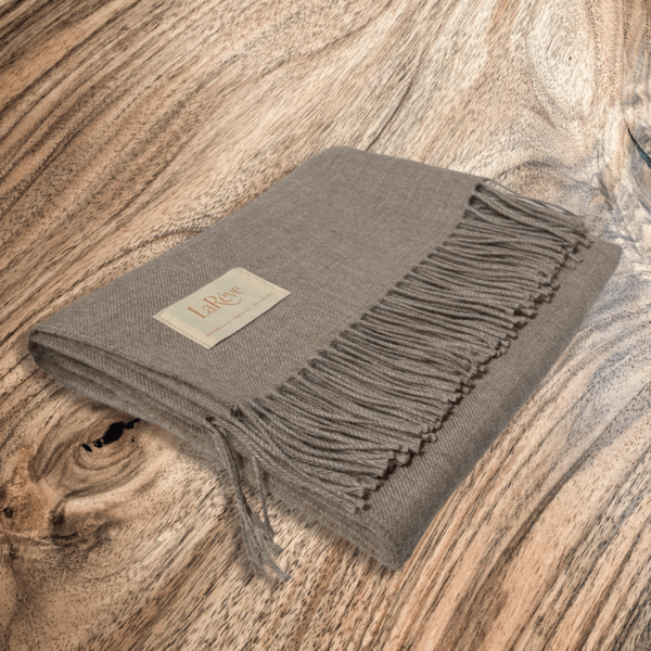 100% Baby Alpaca Deep Taupe Blanket