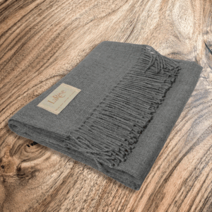100% Baby Alpaca Antique Silver Blanket